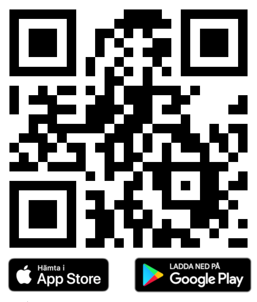 QR-kod med nedladdningsmärken för App Store och Google Play för Limelight